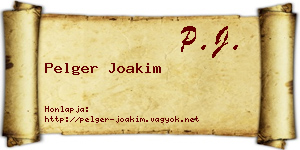 Pelger Joakim névjegykártya